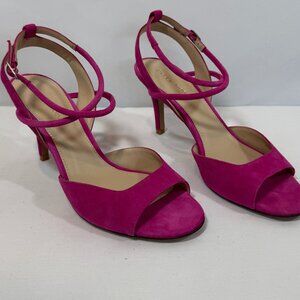 PELLE MODA HOT PINK SUEDE STRAPPY KITTEN HEELS